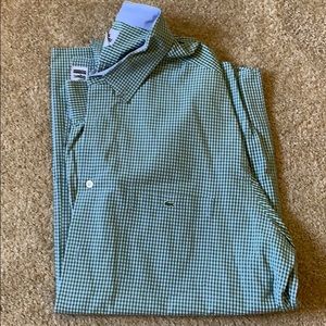Lacoste dress shirt. Green and white.